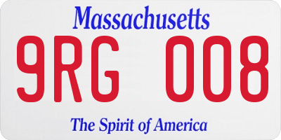 MA license plate 9RG008