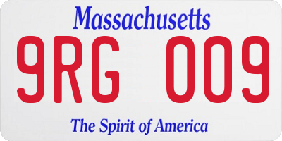 MA license plate 9RG009