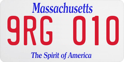MA license plate 9RG010