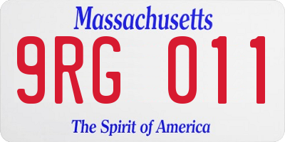 MA license plate 9RG011