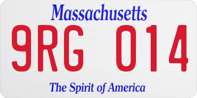 MA license plate 9RG014