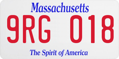 MA license plate 9RG018