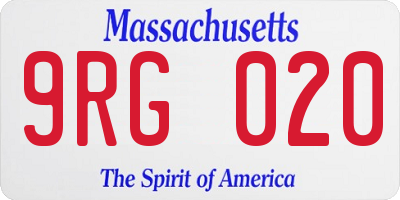 MA license plate 9RG020