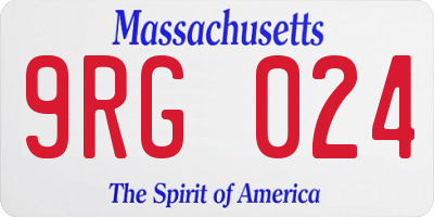 MA license plate 9RG024