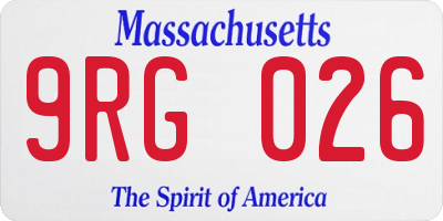 MA license plate 9RG026