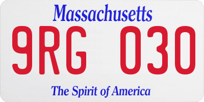 MA license plate 9RG030