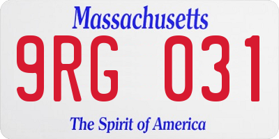 MA license plate 9RG031