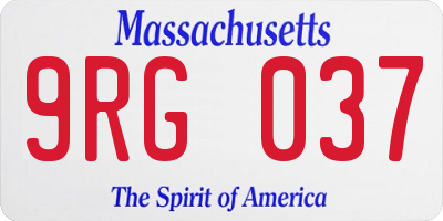 MA license plate 9RG037