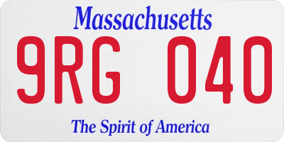 MA license plate 9RG040