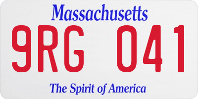 MA license plate 9RG041