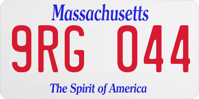 MA license plate 9RG044