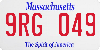 MA license plate 9RG049