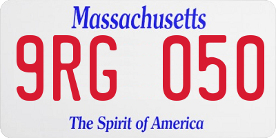 MA license plate 9RG050