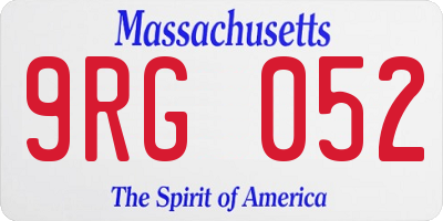 MA license plate 9RG052
