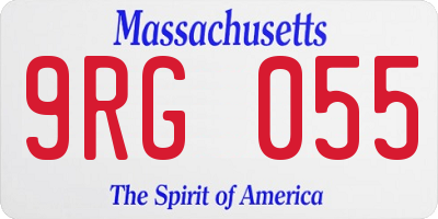 MA license plate 9RG055