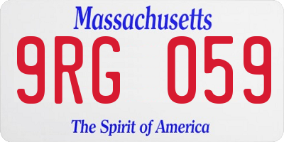 MA license plate 9RG059