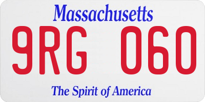 MA license plate 9RG060