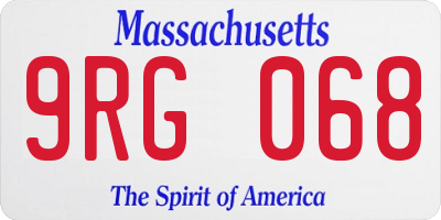 MA license plate 9RG068