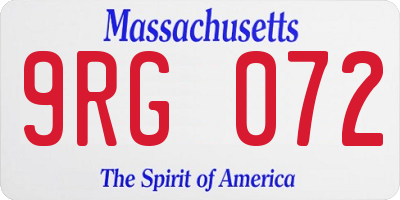 MA license plate 9RG072