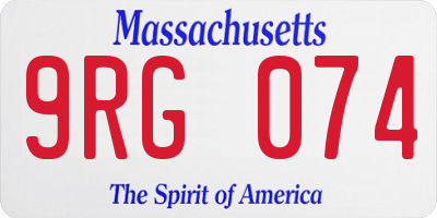MA license plate 9RG074