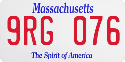 MA license plate 9RG076