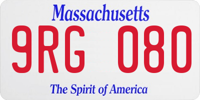 MA license plate 9RG080