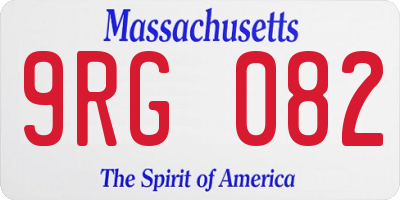 MA license plate 9RG082