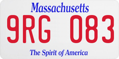 MA license plate 9RG083