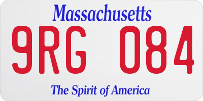 MA license plate 9RG084
