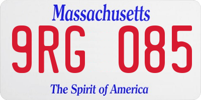 MA license plate 9RG085