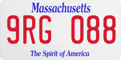 MA license plate 9RG088