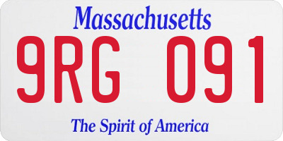 MA license plate 9RG091