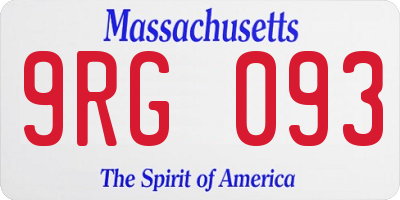 MA license plate 9RG093
