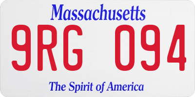MA license plate 9RG094