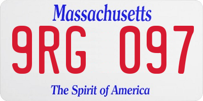 MA license plate 9RG097