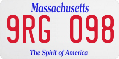 MA license plate 9RG098