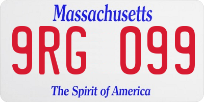 MA license plate 9RG099