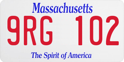 MA license plate 9RG102