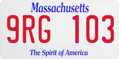MA license plate 9RG103