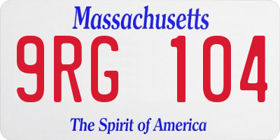 MA license plate 9RG104