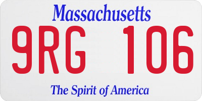 MA license plate 9RG106