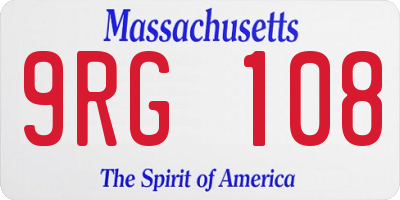 MA license plate 9RG108