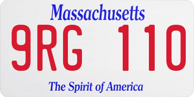 MA license plate 9RG110