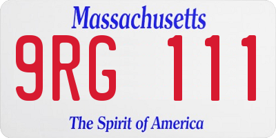 MA license plate 9RG111