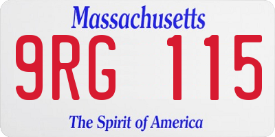 MA license plate 9RG115