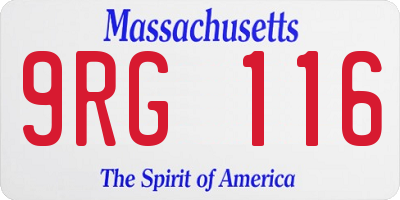 MA license plate 9RG116