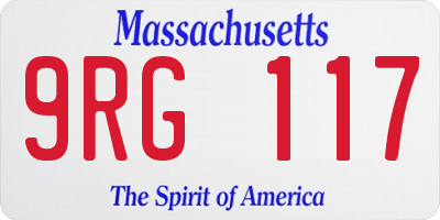 MA license plate 9RG117