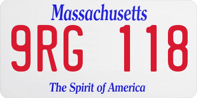 MA license plate 9RG118