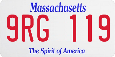 MA license plate 9RG119
