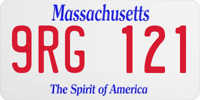 MA license plate 9RG121